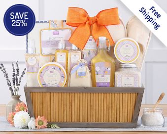 Lavender Vanilla Spa Experience Gift Basket Free Shipping 25% Save Original Price is $110